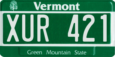 VT license plate XUR421
