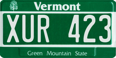 VT license plate XUR423