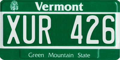VT license plate XUR426