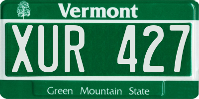 VT license plate XUR427