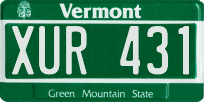 VT license plate XUR431