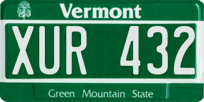 VT license plate XUR432
