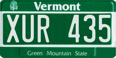 VT license plate XUR435