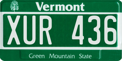 VT license plate XUR436