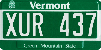 VT license plate XUR437