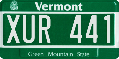 VT license plate XUR441