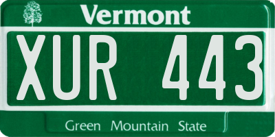 VT license plate XUR443