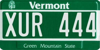 VT license plate XUR444