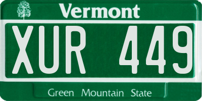 VT license plate XUR449