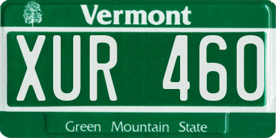 VT license plate XUR460