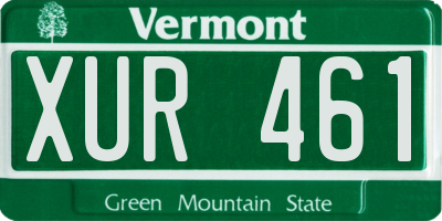 VT license plate XUR461
