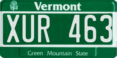 VT license plate XUR463