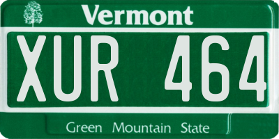 VT license plate XUR464