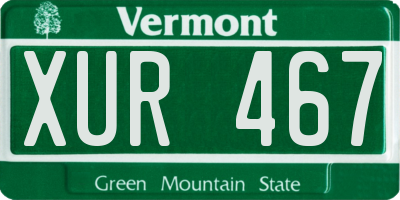 VT license plate XUR467