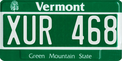 VT license plate XUR468