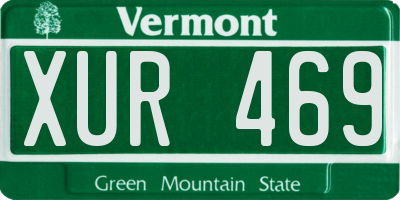 VT license plate XUR469