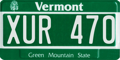 VT license plate XUR470