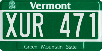 VT license plate XUR471