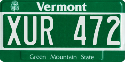 VT license plate XUR472