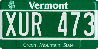 VT license plate XUR473