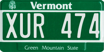 VT license plate XUR474