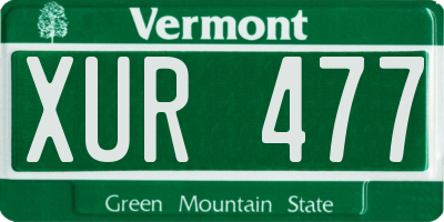 VT license plate XUR477