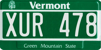 VT license plate XUR478