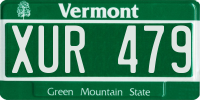 VT license plate XUR479