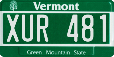 VT license plate XUR481