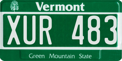 VT license plate XUR483