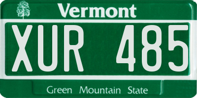 VT license plate XUR485