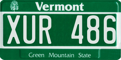 VT license plate XUR486