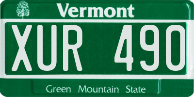 VT license plate XUR490