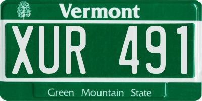 VT license plate XUR491