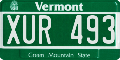 VT license plate XUR493