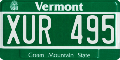 VT license plate XUR495