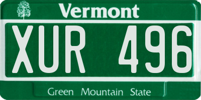 VT license plate XUR496