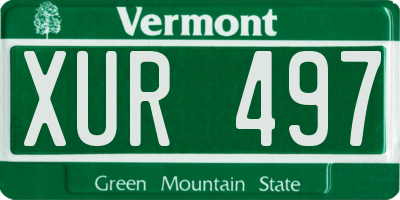 VT license plate XUR497