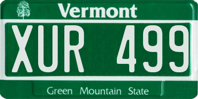 VT license plate XUR499