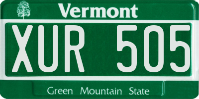 VT license plate XUR505