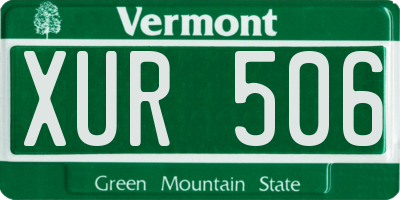VT license plate XUR506