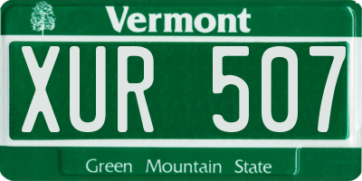 VT license plate XUR507