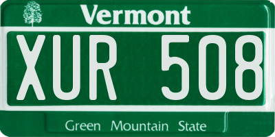 VT license plate XUR508