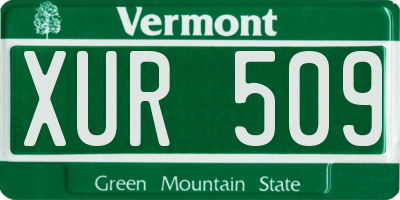VT license plate XUR509