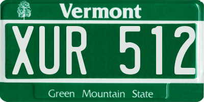 VT license plate XUR512
