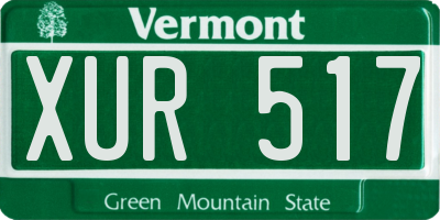 VT license plate XUR517