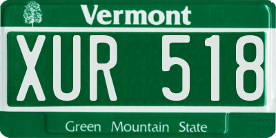 VT license plate XUR518