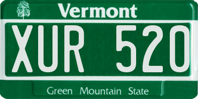 VT license plate XUR520