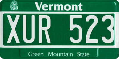 VT license plate XUR523