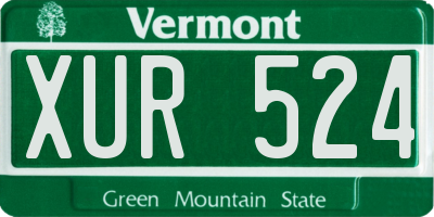 VT license plate XUR524